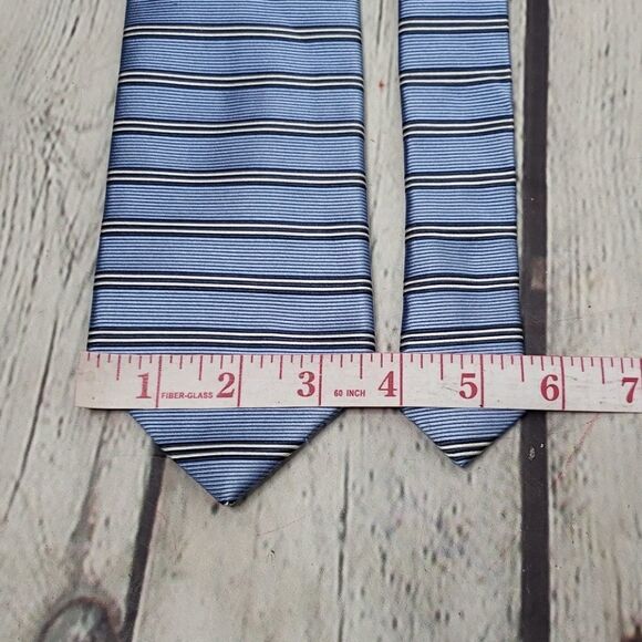 JOS. A. Bank Light Blue Navy White Striped Tie - Picture 6 of 8